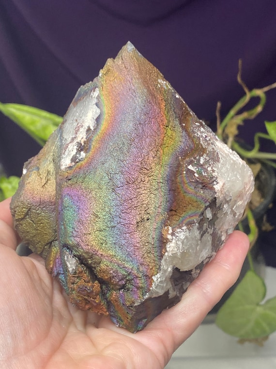 Colorful Graves Mountain Quartz with Iridescent Hematite