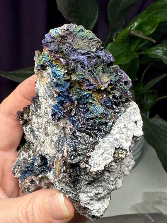Graves Mountain Quartz and Kyanite with Rainbow Iridescent Hematite~Ex Terry Ledford