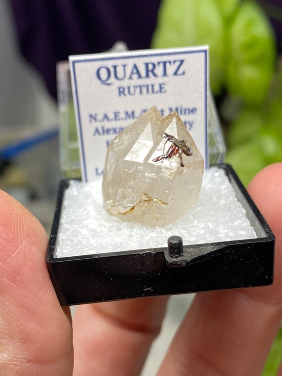 North American Emerald Mine Hiddenite NC Quartz with Rutile Thumbnail