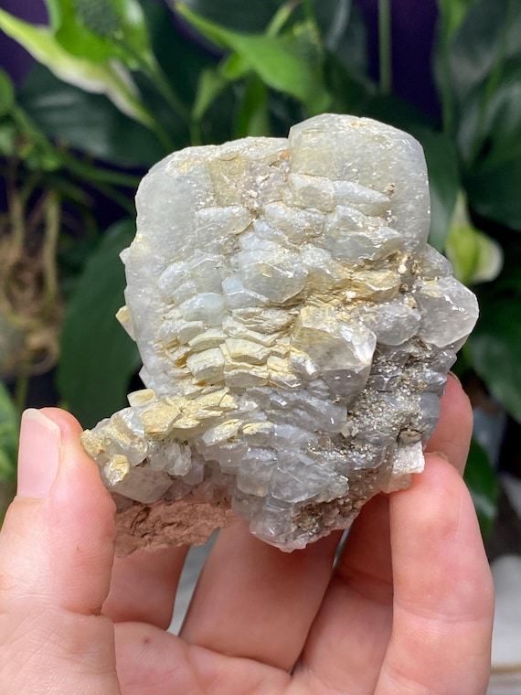 NAEM Hiddenite North Carolina Calcite cluster with Mica and Pyrite Inclusions
