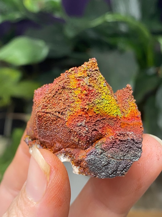 Graves Mountain Quartz Point with Rainbow Iridescent Hematite