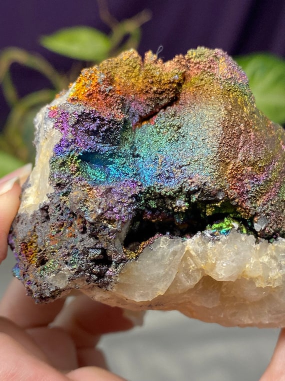 Colorful Graves Mountain Quartz with Iridescent Hematite