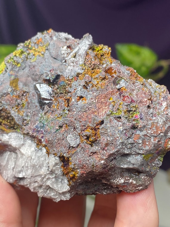 Colorful Graves Mountain Quartz and Rutile with Rainbow Iridescent Hematite