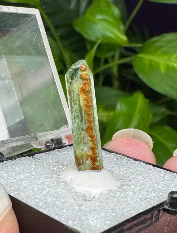 Rare Hiddenite with Mud Inclusions Thumbnail~Hiddenite North Carolina~Ex Terry Ledford Collection~Crystalline Dream Min~Ledford’s Minerals