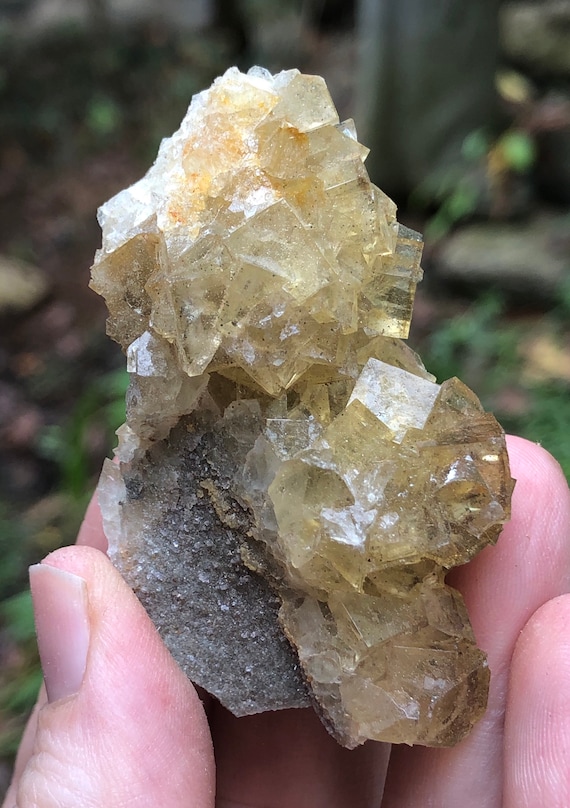 Yellow Fluorite with Dolomite