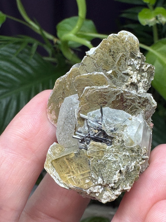 Calcite, Rutile, and Mica~NAEM~Hiddenite, North Carolina~Ledford’s Minerals