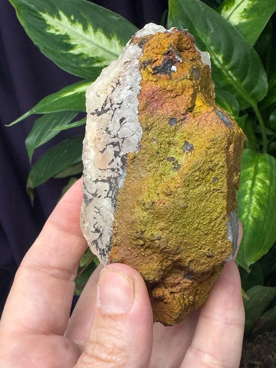 Graves Mountain Quartz Point with Rainbow Iridescent Hematite~Ledford’s Minerals