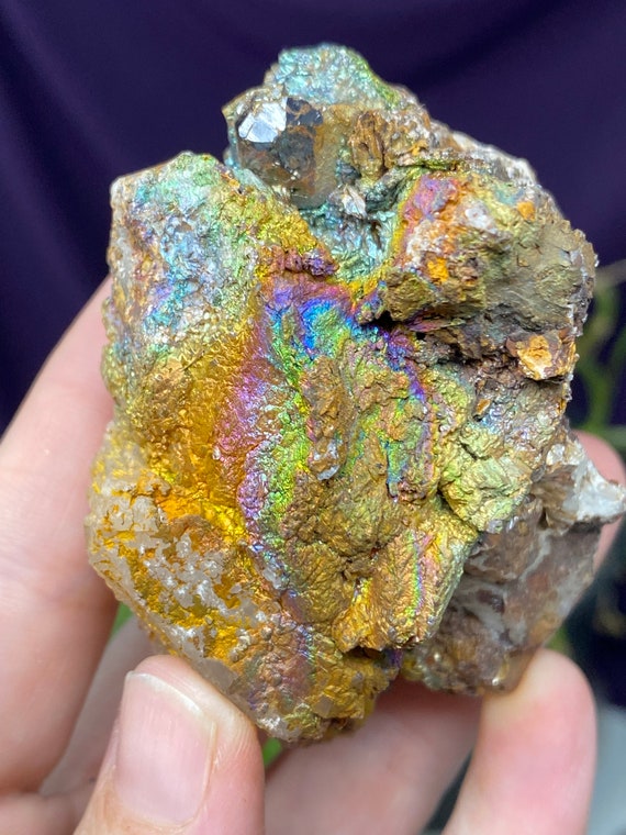 Colorful Graves Mountain Quartz with Iridescent Hematite and Rutile