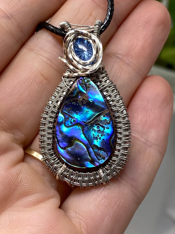 Abalone Shell Wire Wrap Pendant