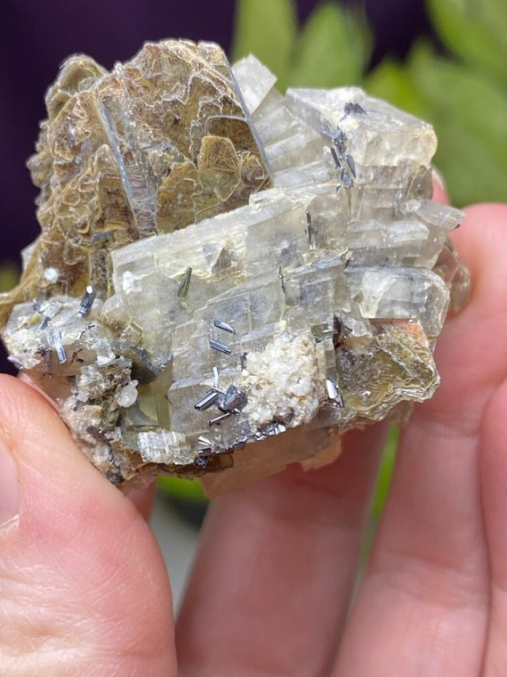 North Carolina Emerald Mine Calcite and Green Mica with Rutile