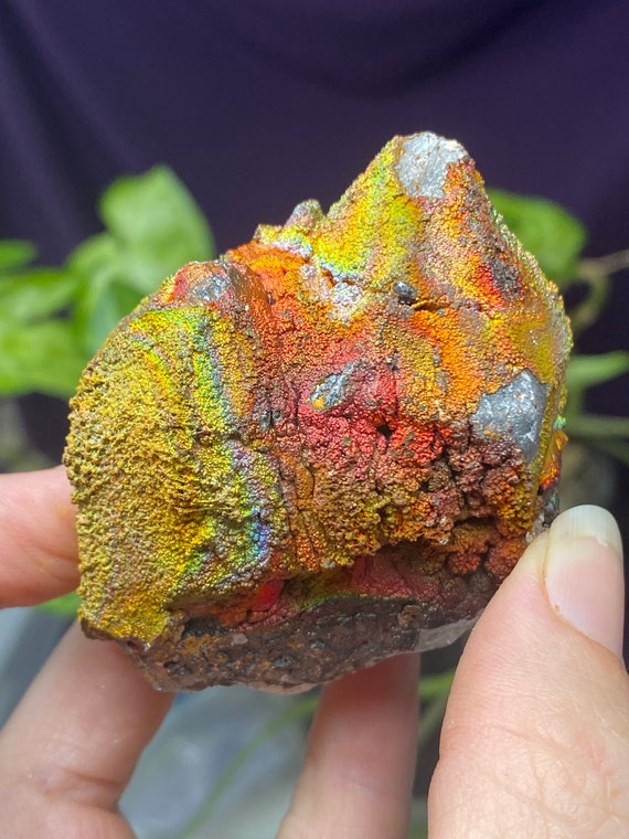 Colorful Graves Mountain Quartz with Rainbow Iridescent Hematite