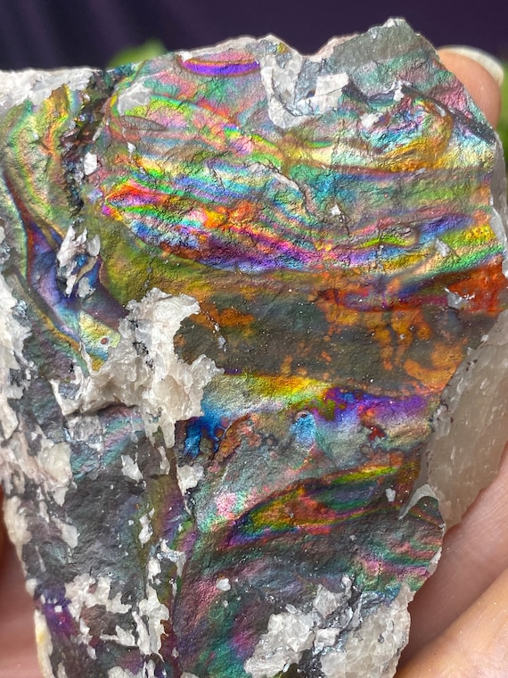 Graves Mountain Quartz with Rainbow Iridescent Hematite