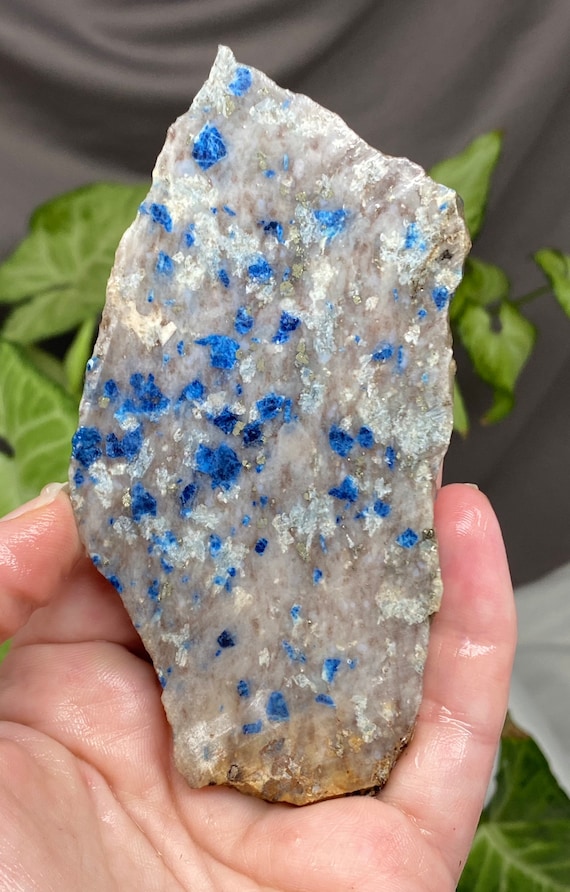 Lazulite, Pyrite, Kyanite and Quartz Cabbing Rough Slab