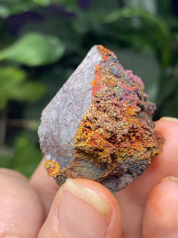 Graves Mountain Quartz Point with Rainbow Iridescent Hematite