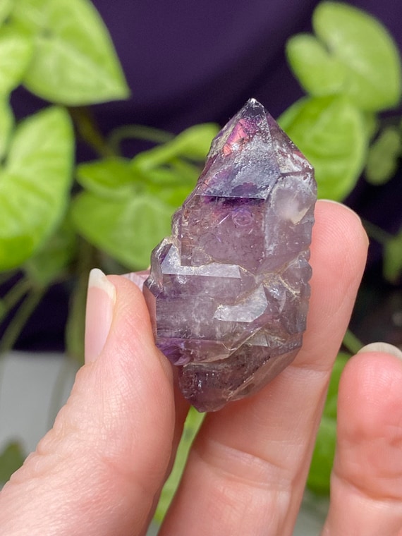 Double Terminated Zimbabwe Amethyst Cluster with Red Hematite Inclusions