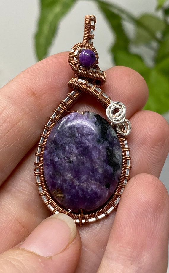 Russian Charoite Wire Wrap Pendant