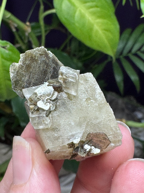 Calcite, Rutile, and Mica~NAEM~Hiddenite, North Carolina~Ledford’s Minerals