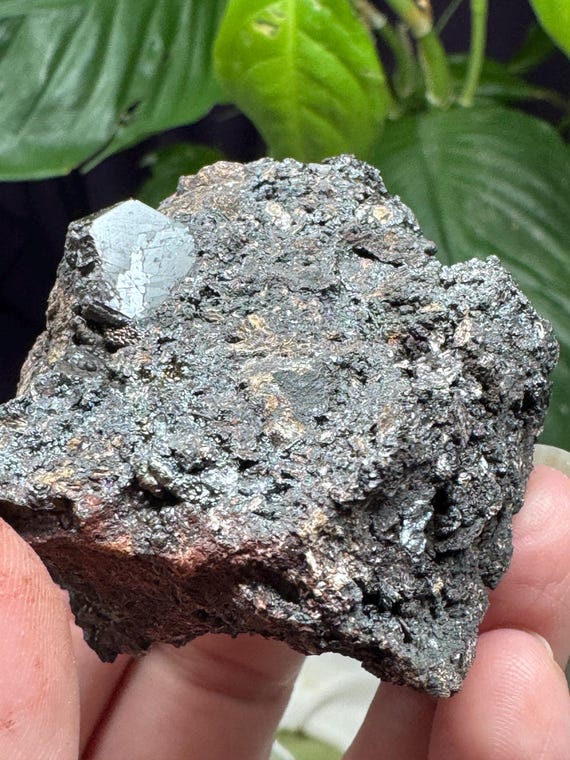 Rutile on Matrix with  Iridescent Hematite