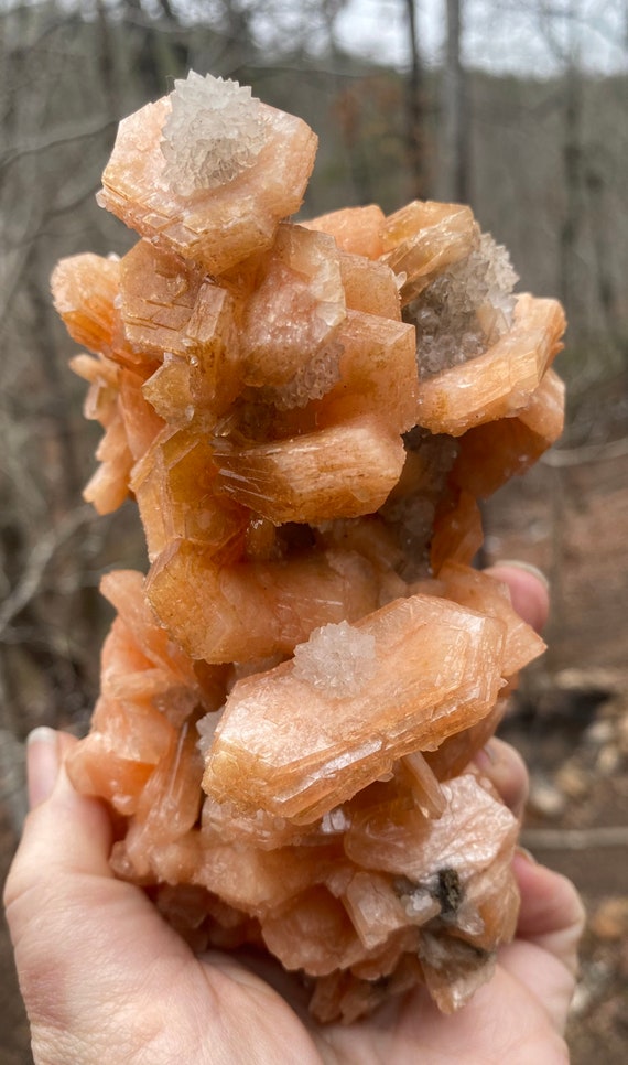 Stilbite with Smoky Quartz