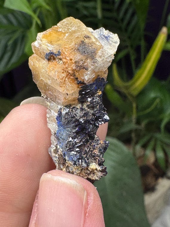 Azurite and Calcite~Socalo Mine~Zacatas, Mexico~Nature Made Goods~Ledford’s Minerals
