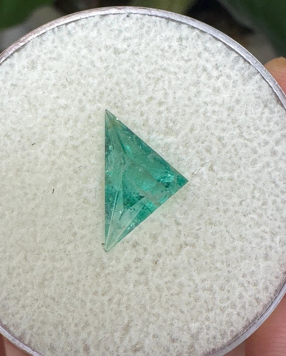 Triangle Cut North Carolina Emerald Gemstone, Hiddenite Mine, 2 Carat