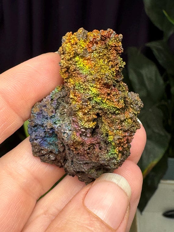 Graves Mountain Quartz with Rainbow Iridescent Hematite
