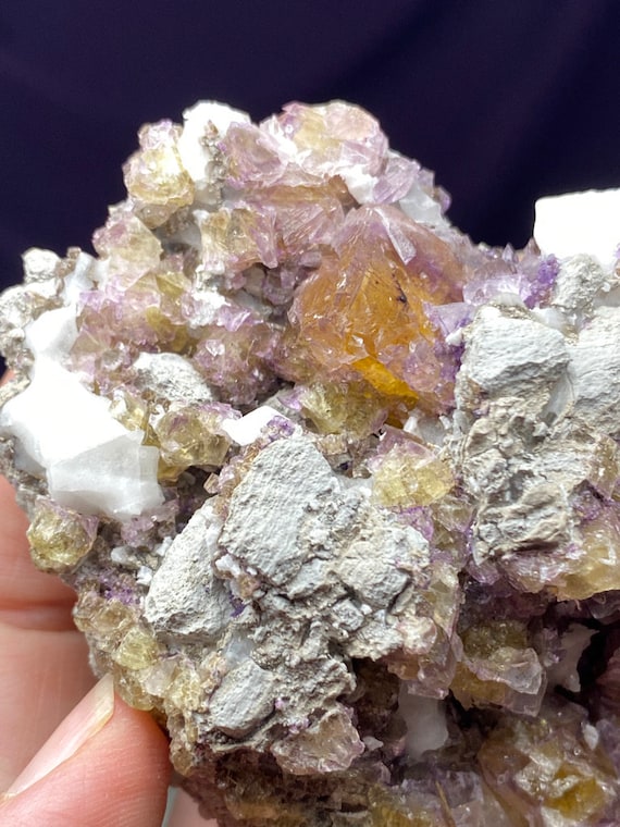Etched Kentucky Dogtooth Calcite and Fluorite Cluster