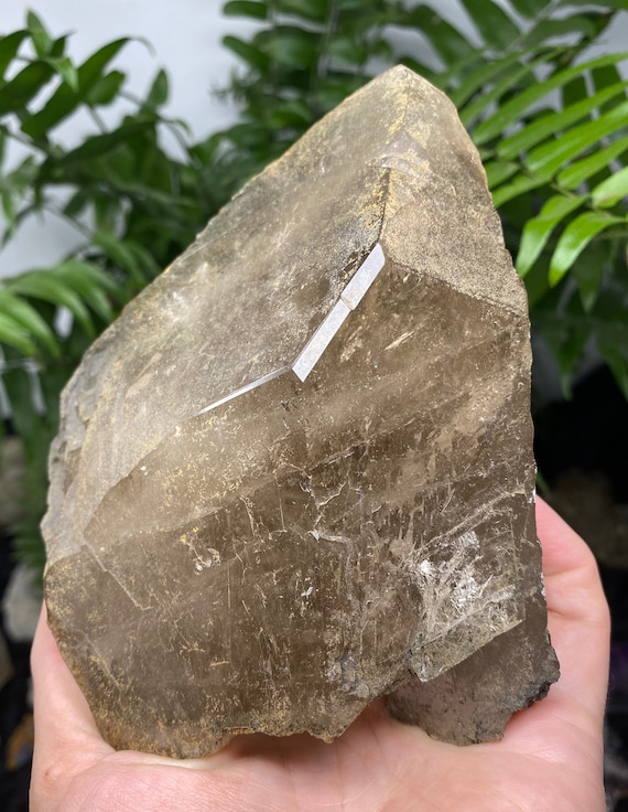 Healed Smoky Quartz with Calcite