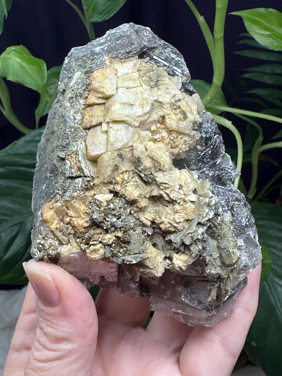 Quartz, Siderite, Calcite, Chalcopyrite, and Mica with Rutile~NAEM~Hiddenite, North Carolina~Ledford’s Minerals