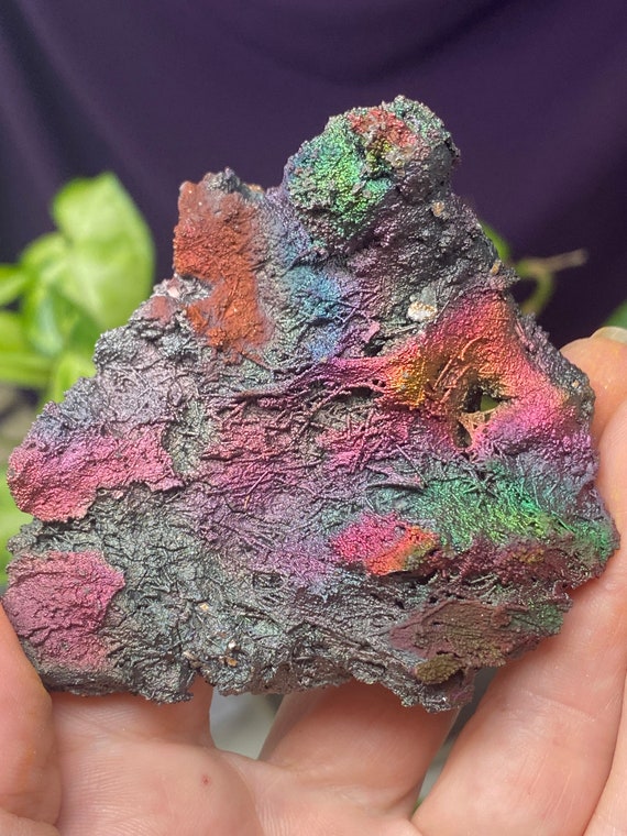 Colorful Graves Mountain Quartz with Rainbow Iridescent Hematite