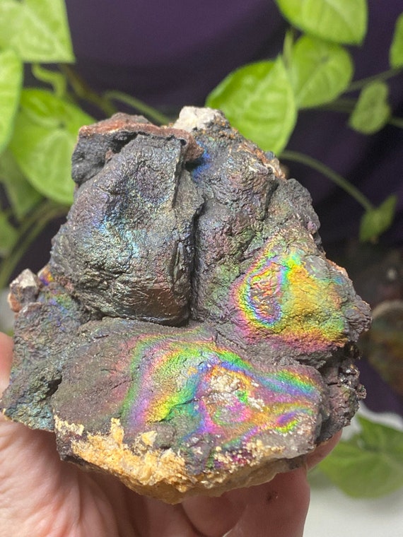 Colorful Graves Mountain Quartz with Rainbow Iridescent Hematite