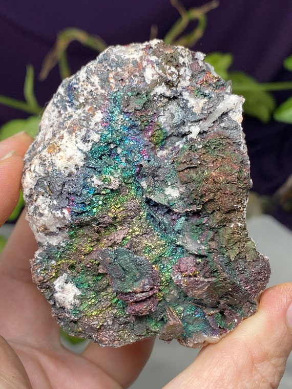 Colorful Graves Mountain Quartz with Iridescent Hematite