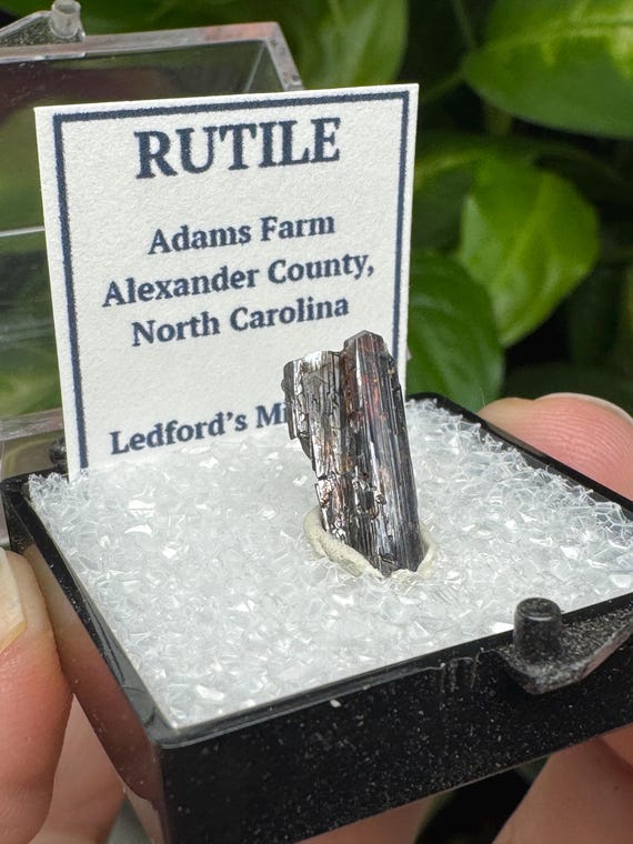 Hiddenite North Carolina Adams Farm Red Rutile Thumbnail~Crystalline Dream Minerals~Ledfords Minerals