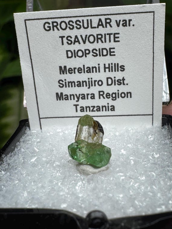 Grossular Garnet var Tsavorite Thumbnail~Tanzania~Crystalline Dream Minerals