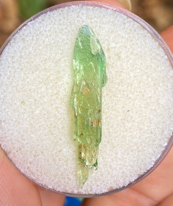 Rare Chromium Green North Carolina Bicolor Hiddenite Crystal