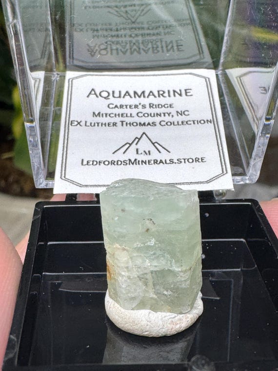 North Carolina Carter's Ridge Beryl var. Aquamarine Thumbnail~Ex Luther Thomas Collection~Nature Made Goods~Ledford's Minerals