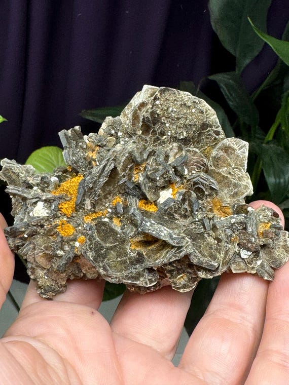 Lustrous Hiddenite North Carolina Green Mica Cluster with Red Rutile-Ex Terry Ledford Collection