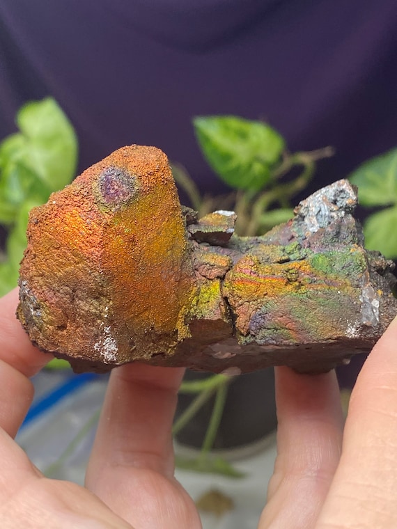 Colorful Graves Mountain Quartz with Rainbow Iridescent Hematite