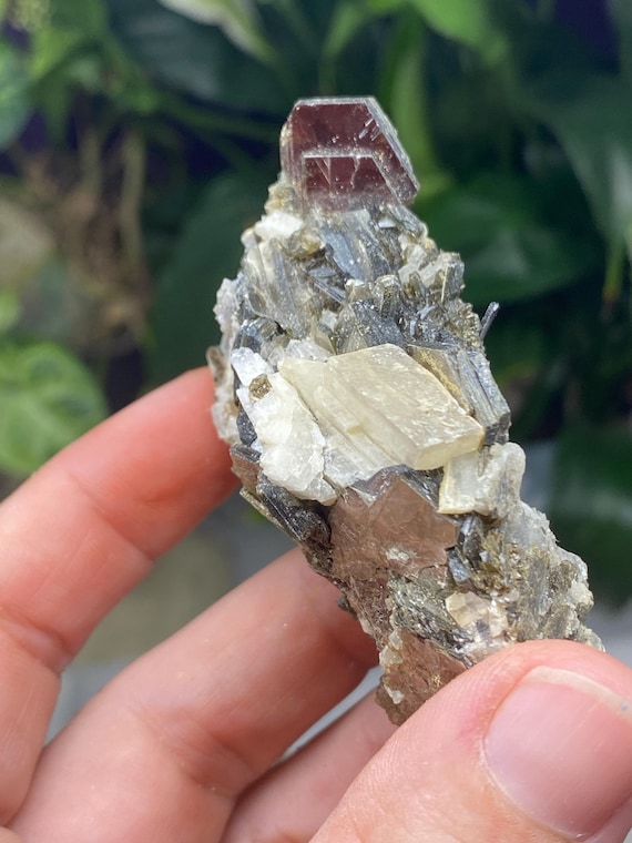 Lustrous North Carolina Calcite and Mica with Rutile
