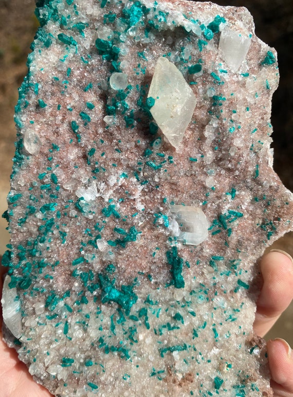 Rare Find~Dioptase and Calcite~Argentina