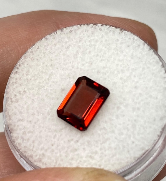 Garnet Gemstone~Emerald Cut~Crystalline Dream Minerals~Ledfords Minerals