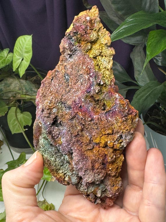 Colorful Graves Mountain Quartz, Rutile, and Mica with Iridescent Hematite~Ledfords Minerals