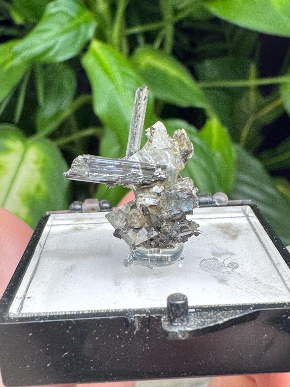 Calcite with Rutile Thumbnail~North American Emerald Mine~Hiddenite, North Carolina~Ex Terry Ledford Coll.~Ledford’s Minerals