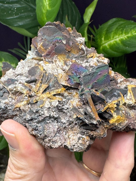 Colorful Graves Mountain Quartz and Kyanite with Iridescent Hematite~Ex Terry Ledford Collection~Nature Made Goods~Ledford's Minerals
