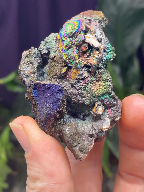 Graves Mountain Quartz with Rainbow Iridescent Hematite