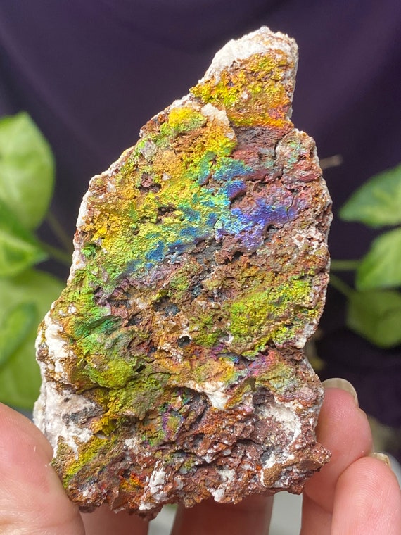 Colorful Graves Mountain Quartz with Rainbow Iridescent Hematite