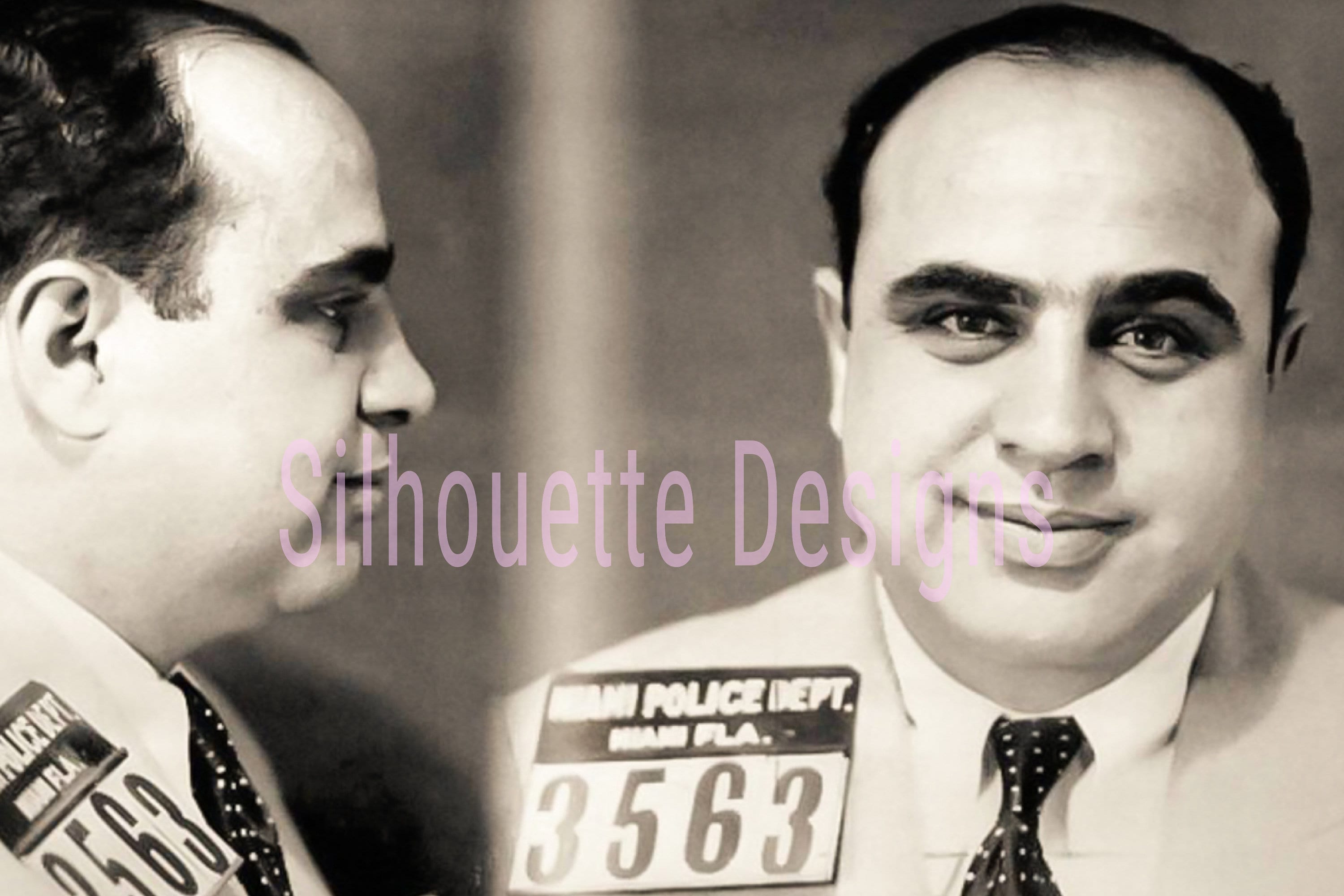 Al Capone John Gotti Lucky Luciano mugshot poster 36x24 Etsy