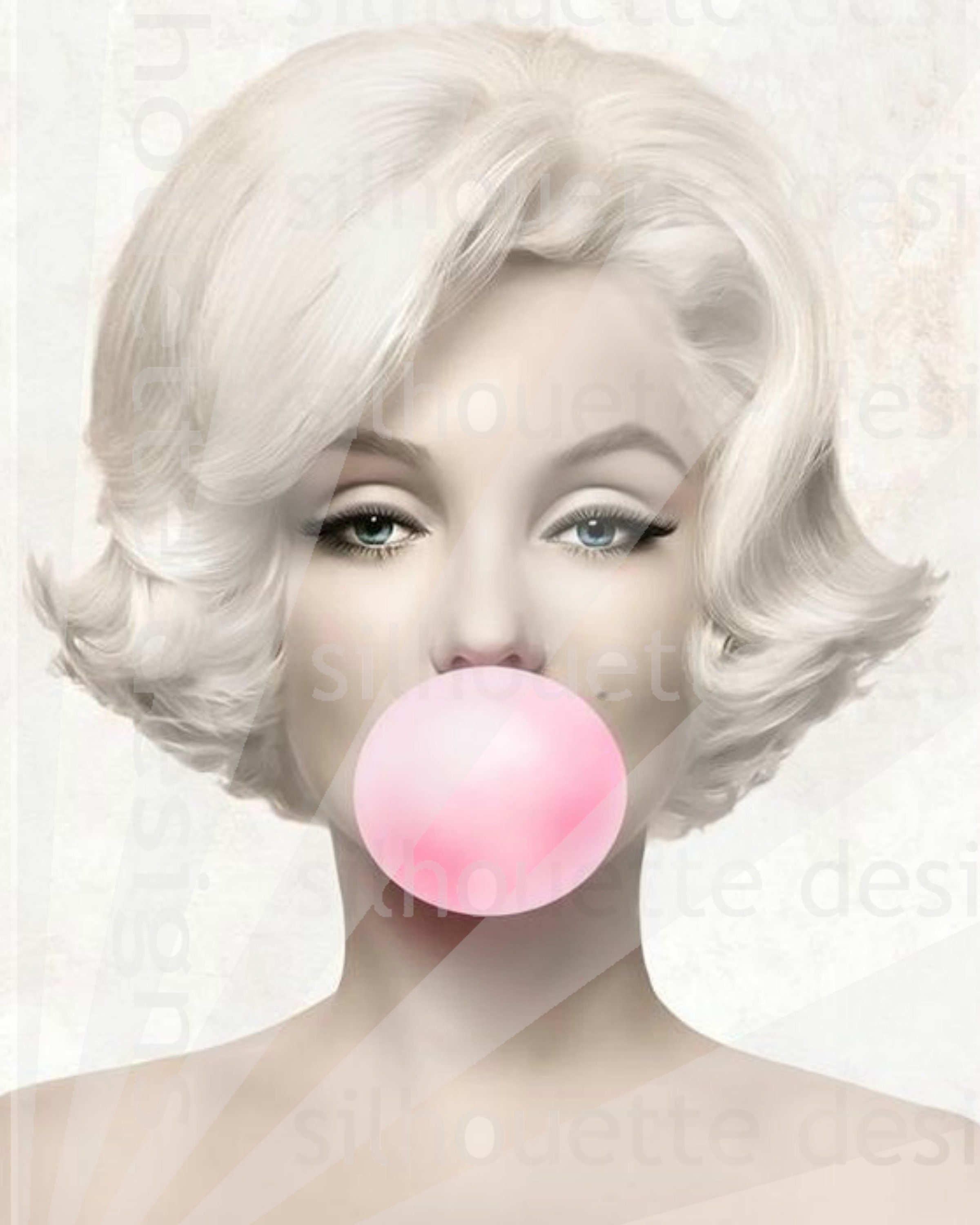 Marilyn Monroe Con Chicle Marilyn Monroe chicle burbuja fotografía wallart poster | Etsy