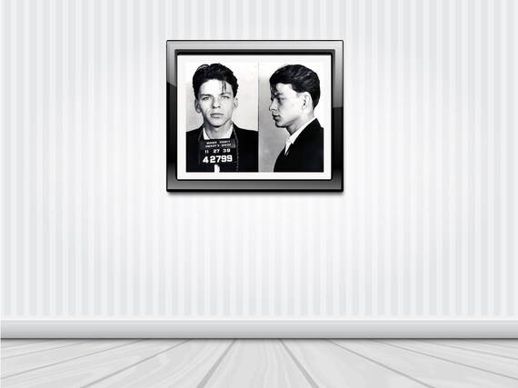 Framed Print Celebrity Picture Poster Art Frank Sinatra Police Mugshots 1938 