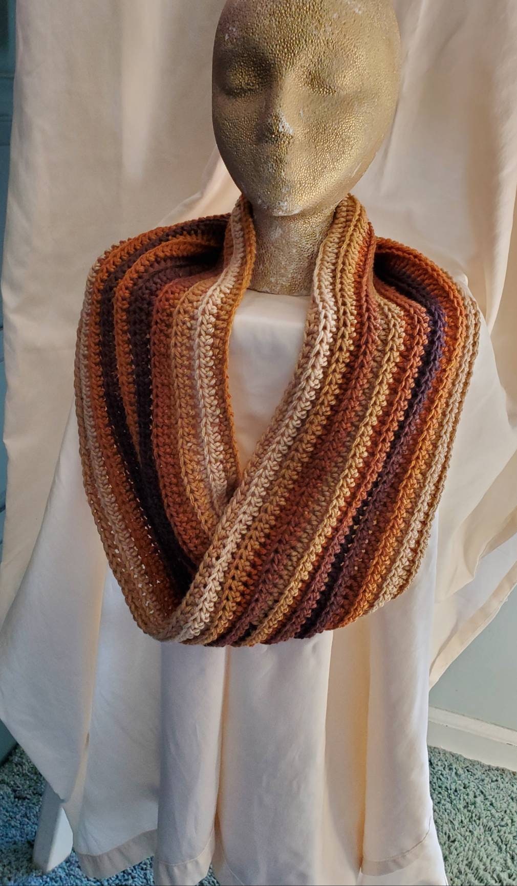 Infinity Neck Scarf Handmade Scarf Unisex Scarf Crocheted Etsy UK